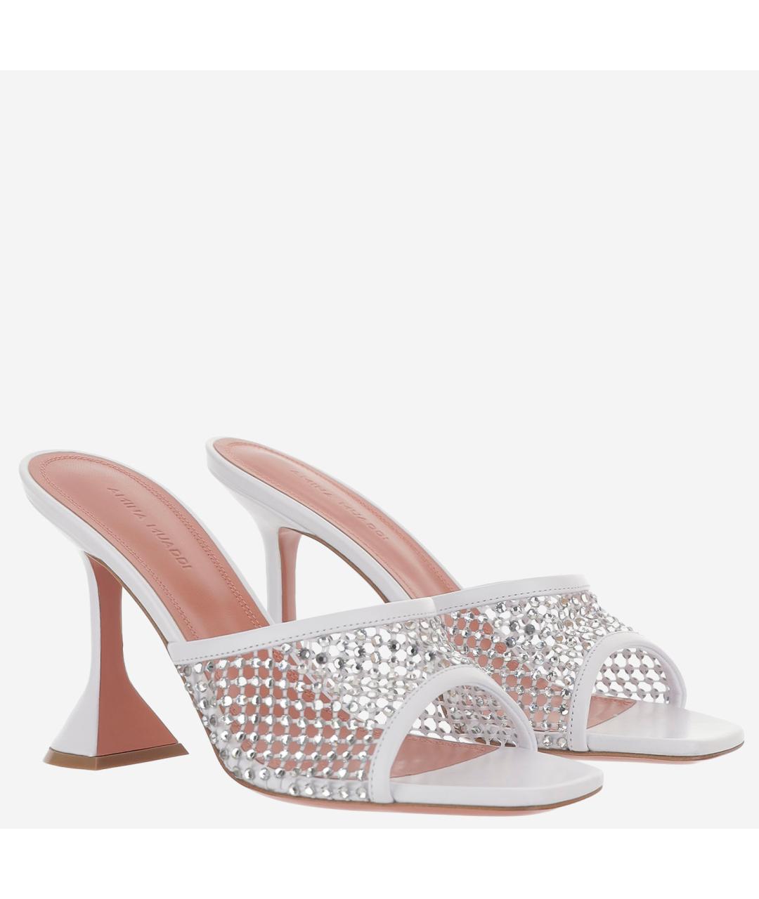 Amina Muaddi Белые мюли, фото 2