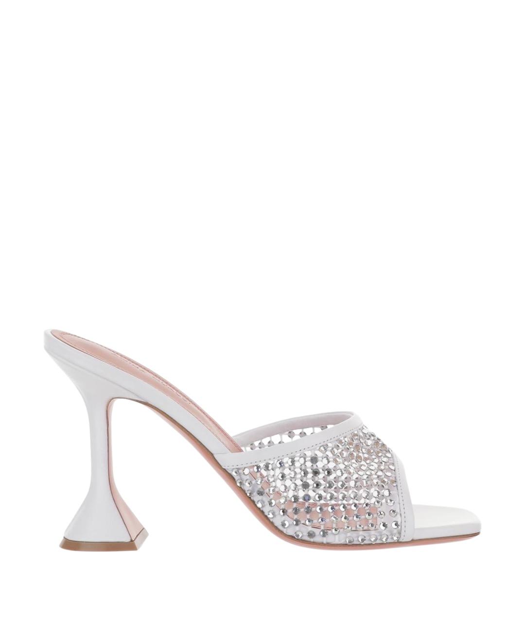 Amina Muaddi Белые мюли, фото 1