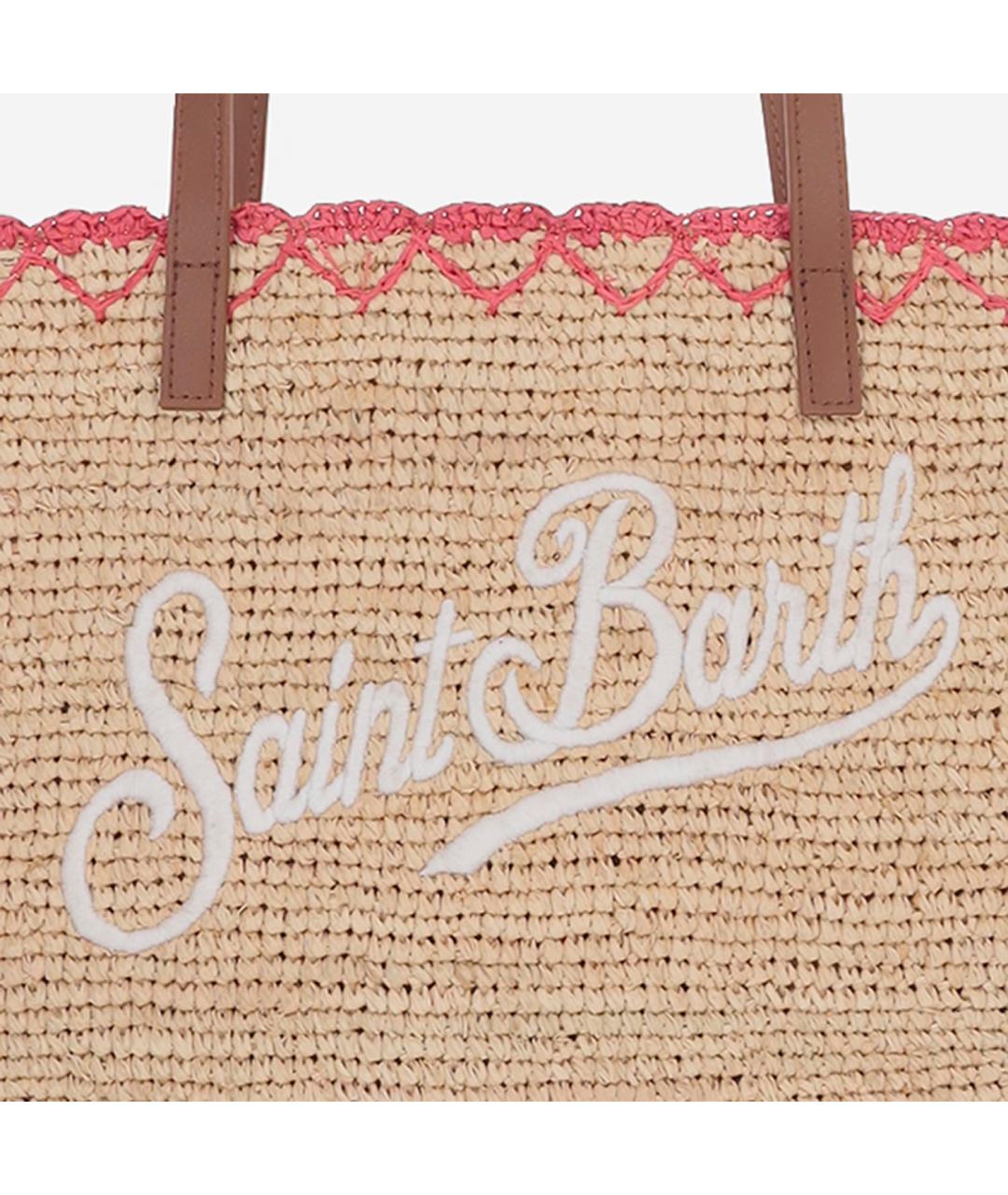 MC2 SAINT BARTH Бежевая пелетеная сумка тоут, фото 4