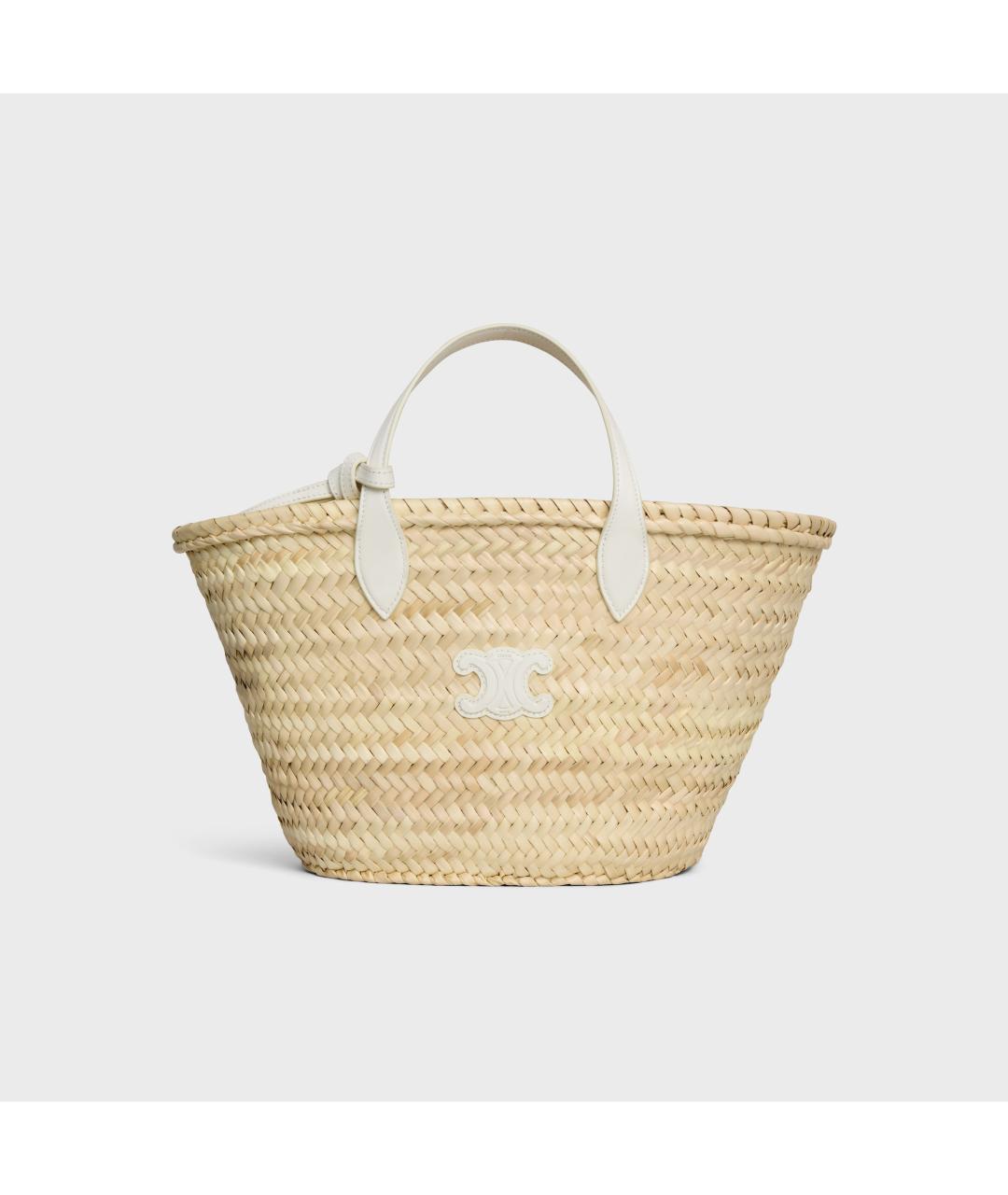 CELINE Белая пелетеная сумка тоут, фото 5