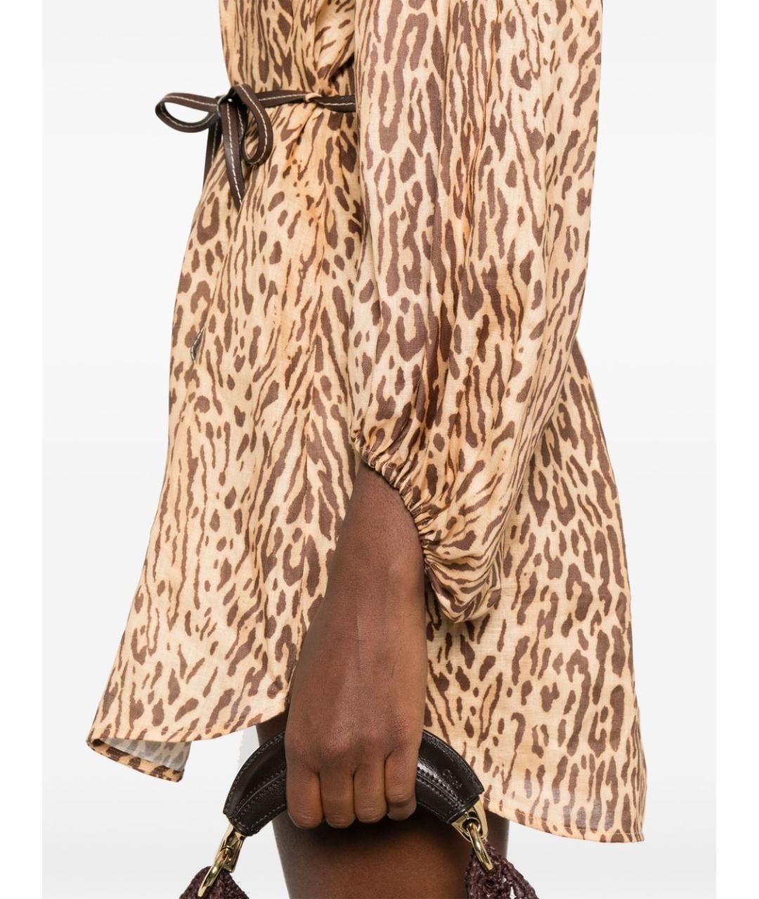 ZIMMERMANN Мульти льняное повседневное платье, фото 3