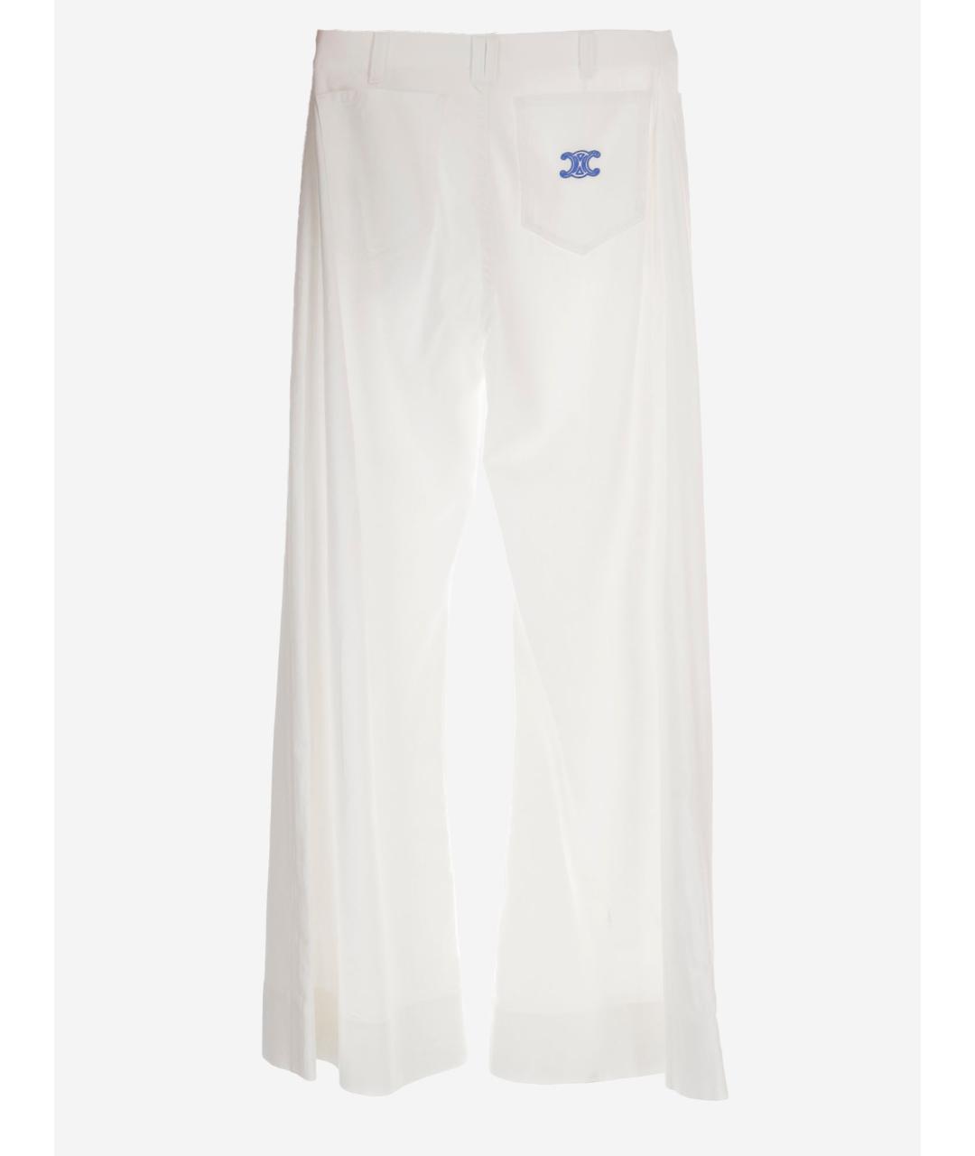 CELINE Белые хлопковые прямые джинсы, фото 2