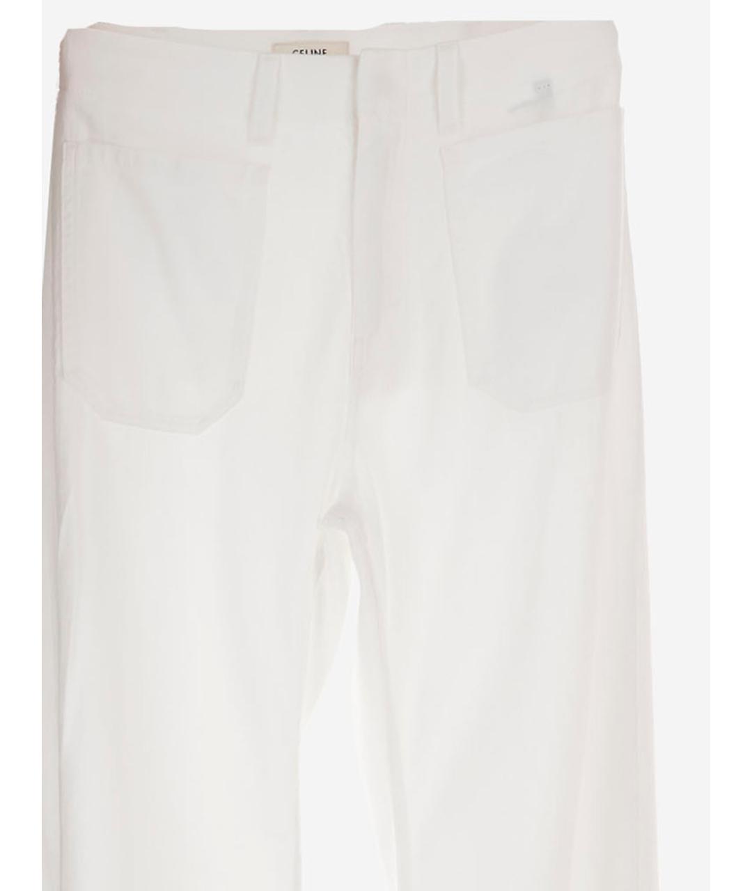 CELINE Белые хлопковые прямые джинсы, фото 3