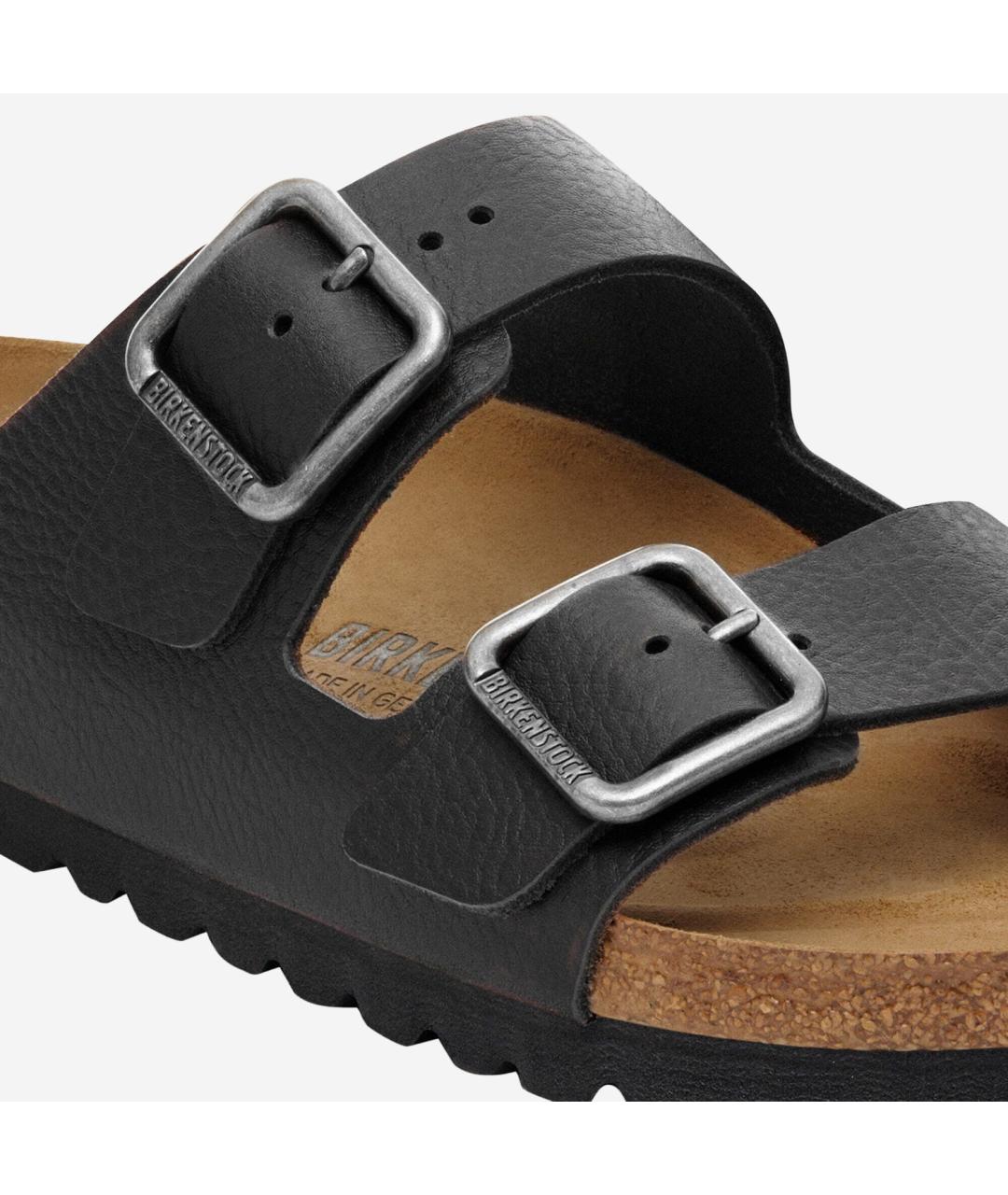 BIRKENSTOCK Черные кожаные шлепанцы, фото 4