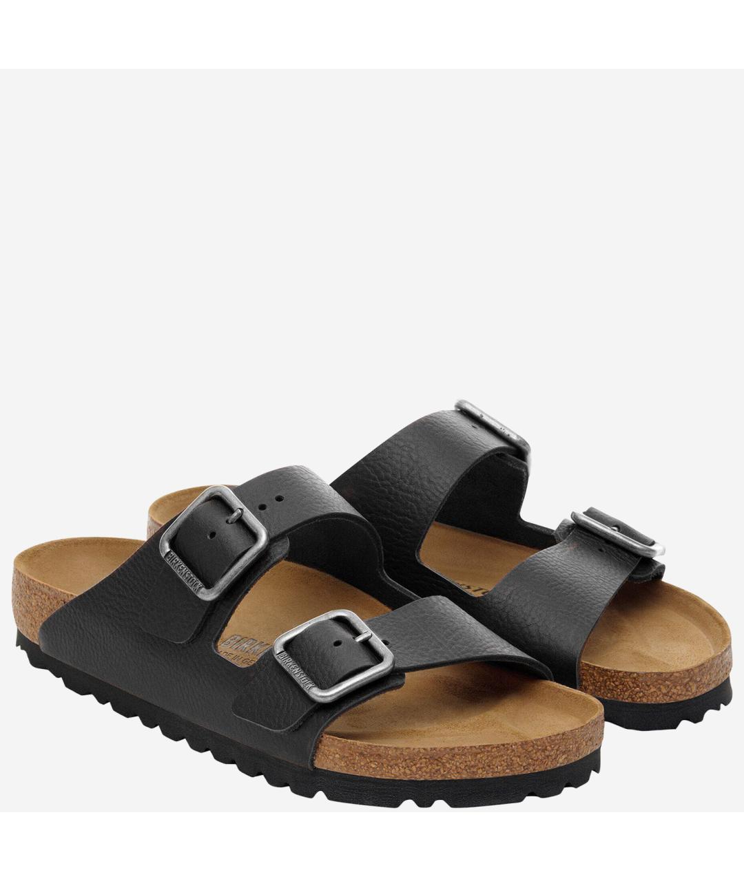 BIRKENSTOCK Черные кожаные шлепанцы, фото 3