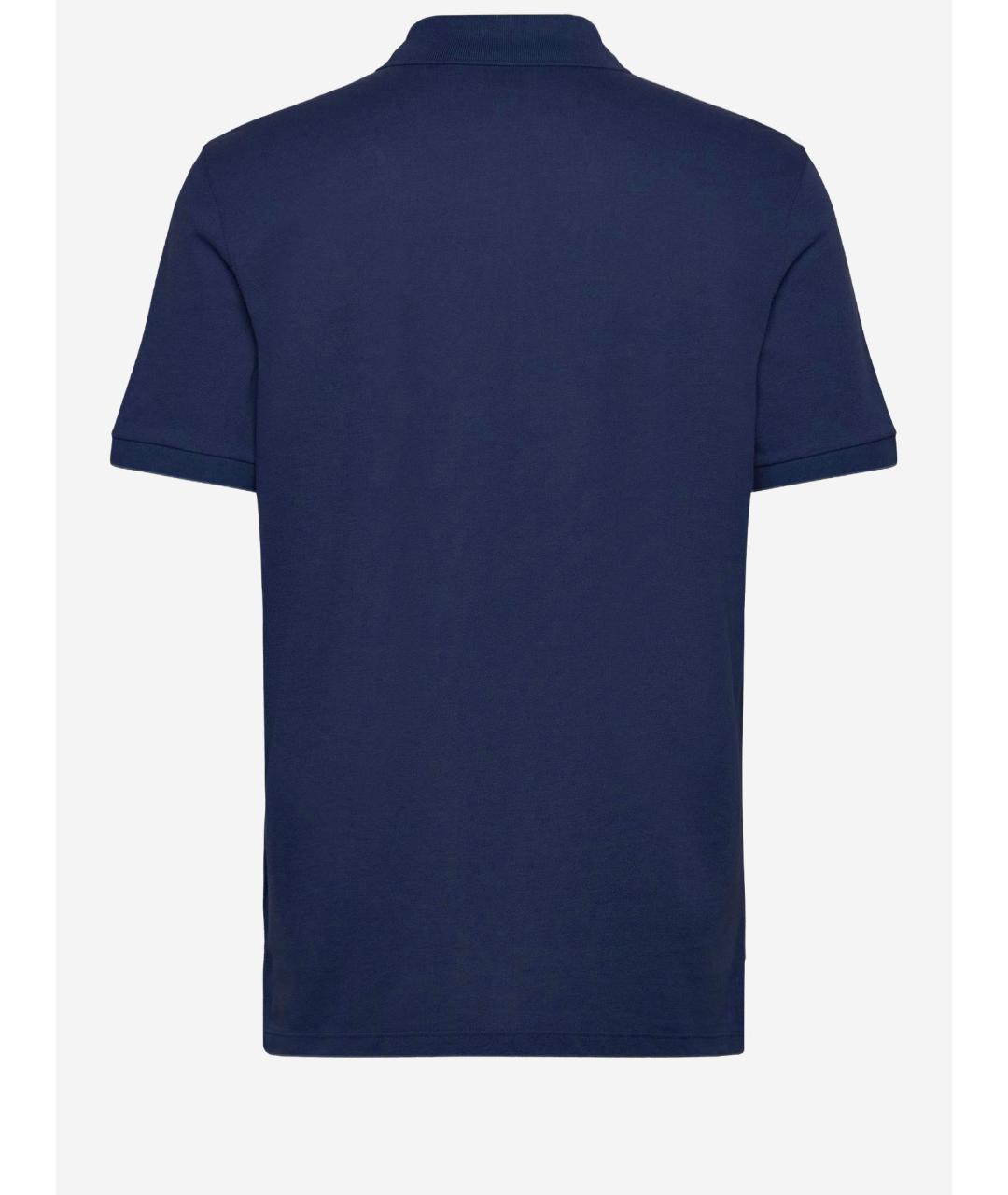 JUST CAVALLI Синее хлопковое поло с коротким рукавом, фото 2