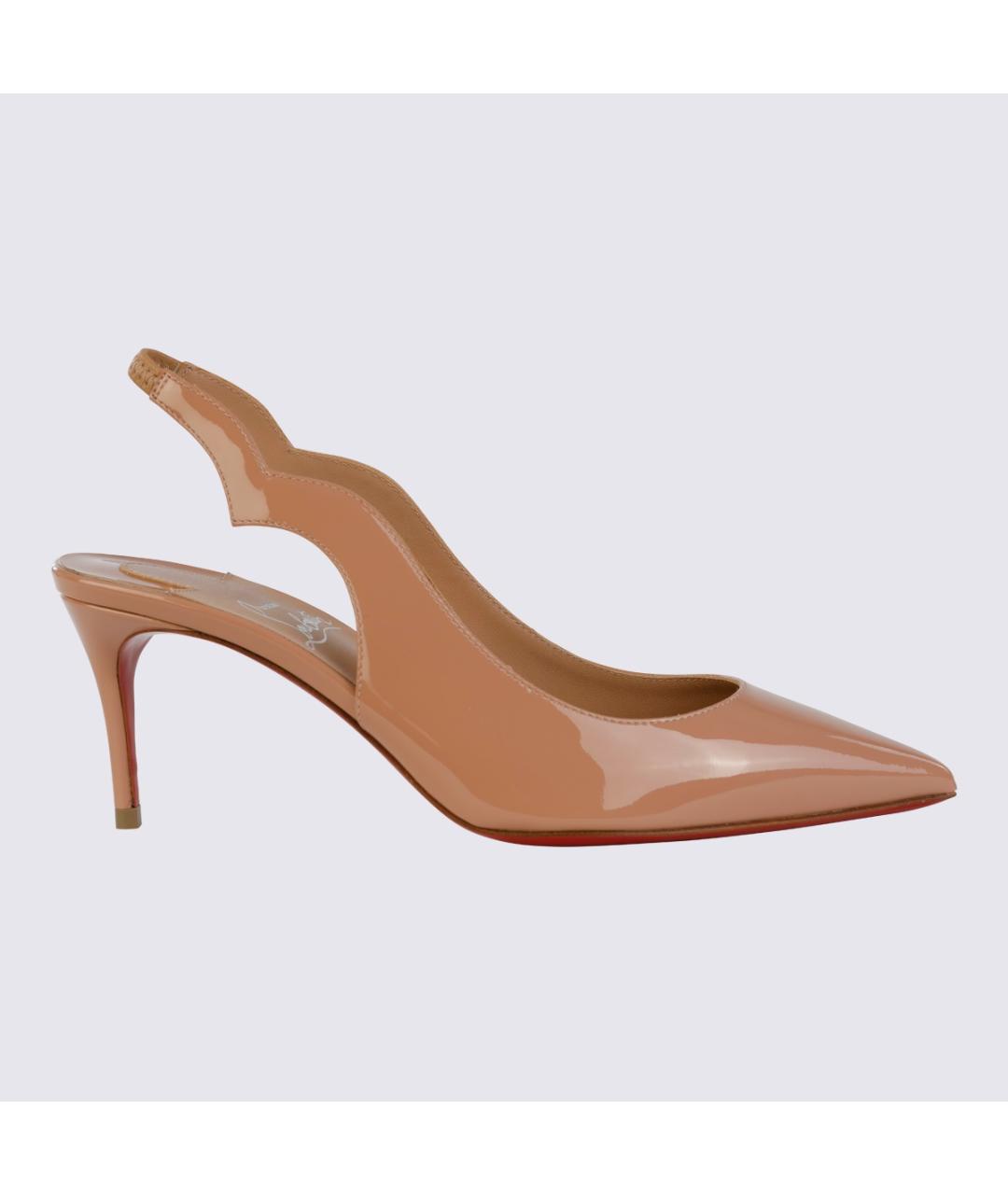 CHRISTIAN LOUBOUTIN Бежевые туфли из лакированной кожи, фото 3