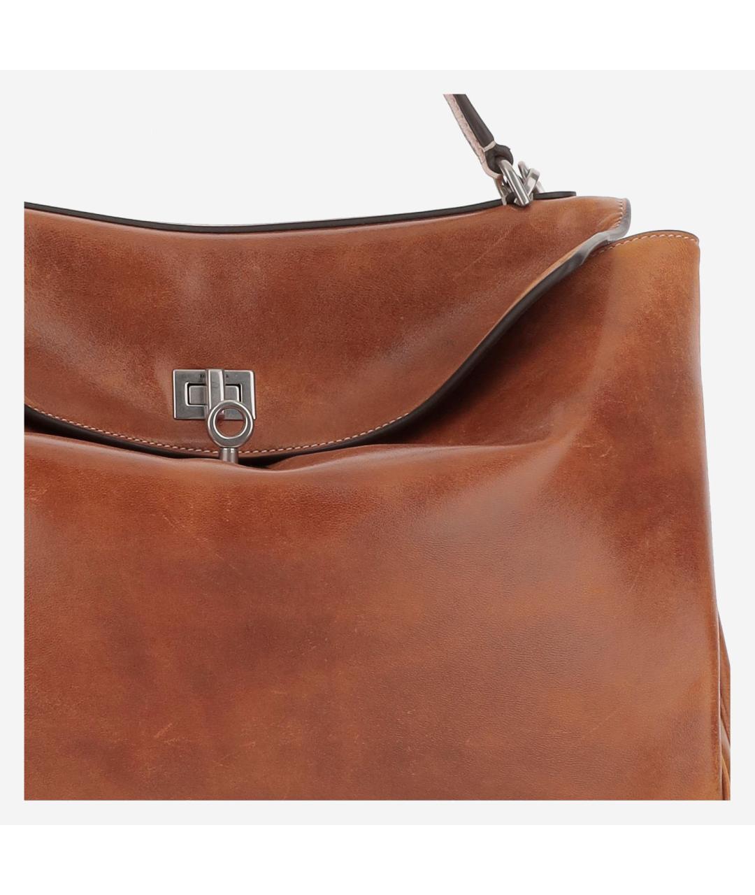 BALENCIAGA Коричневая кожаная сумка тоут, фото 5