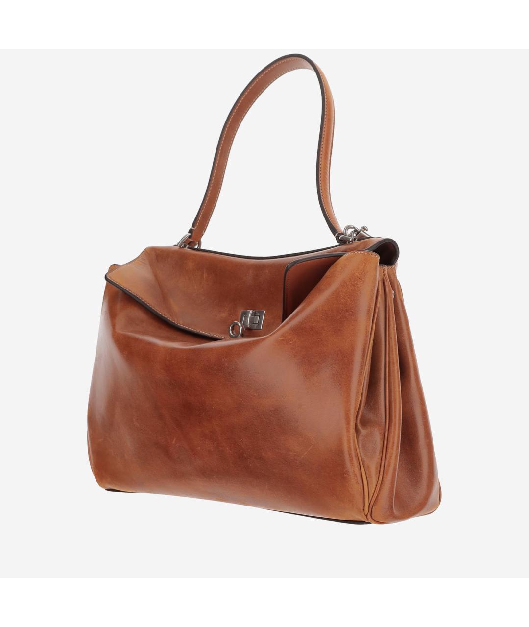 BALENCIAGA Коричневая кожаная сумка тоут, фото 2