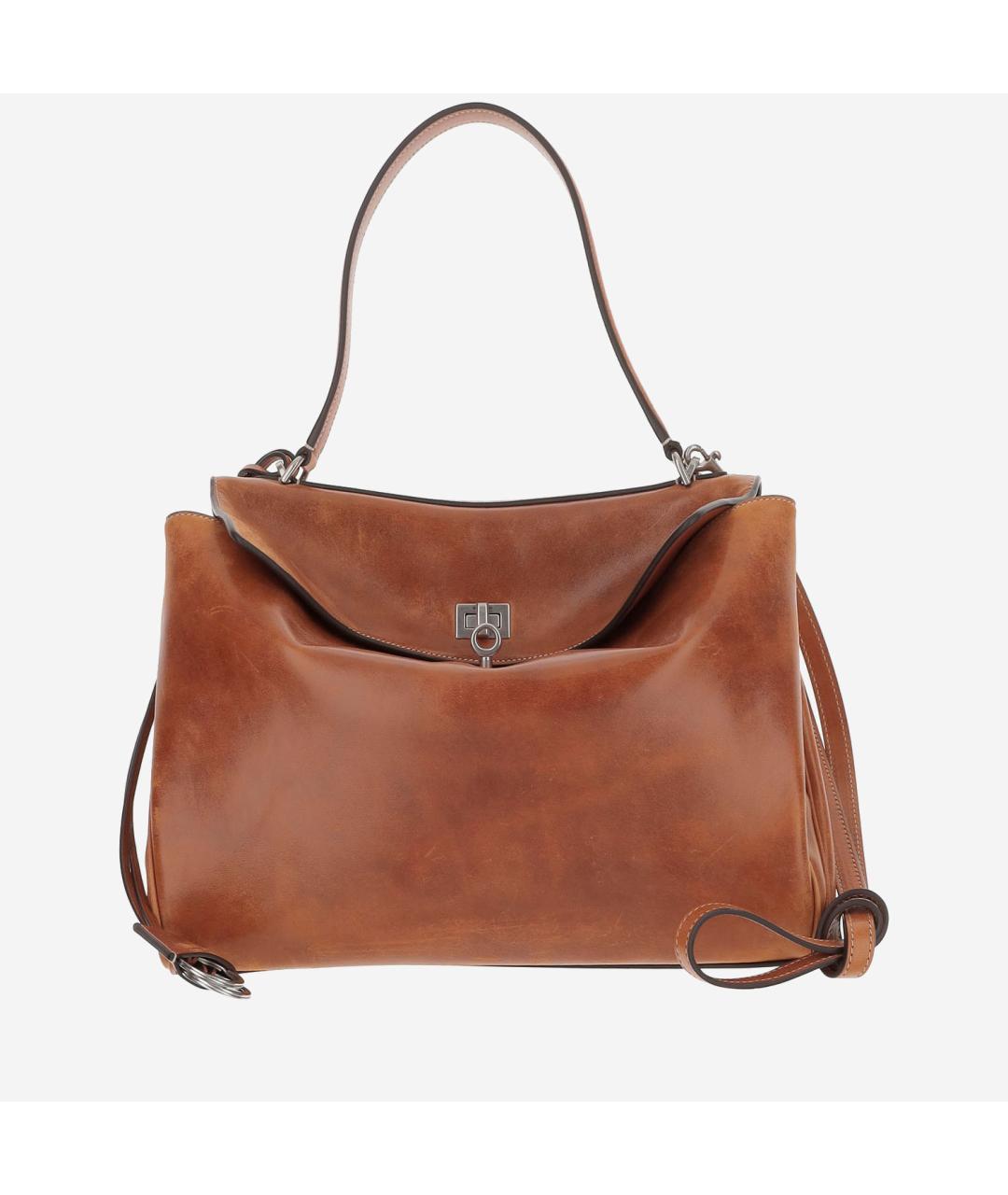 BALENCIAGA Коричневая кожаная сумка тоут, фото 3