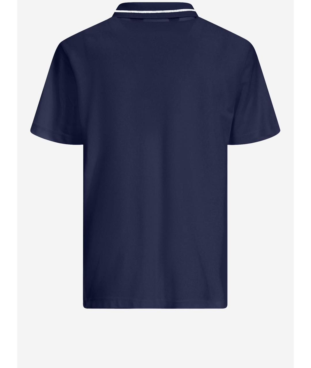JUST CAVALLI Темно-синее хлопковое поло с коротким рукавом, фото 2