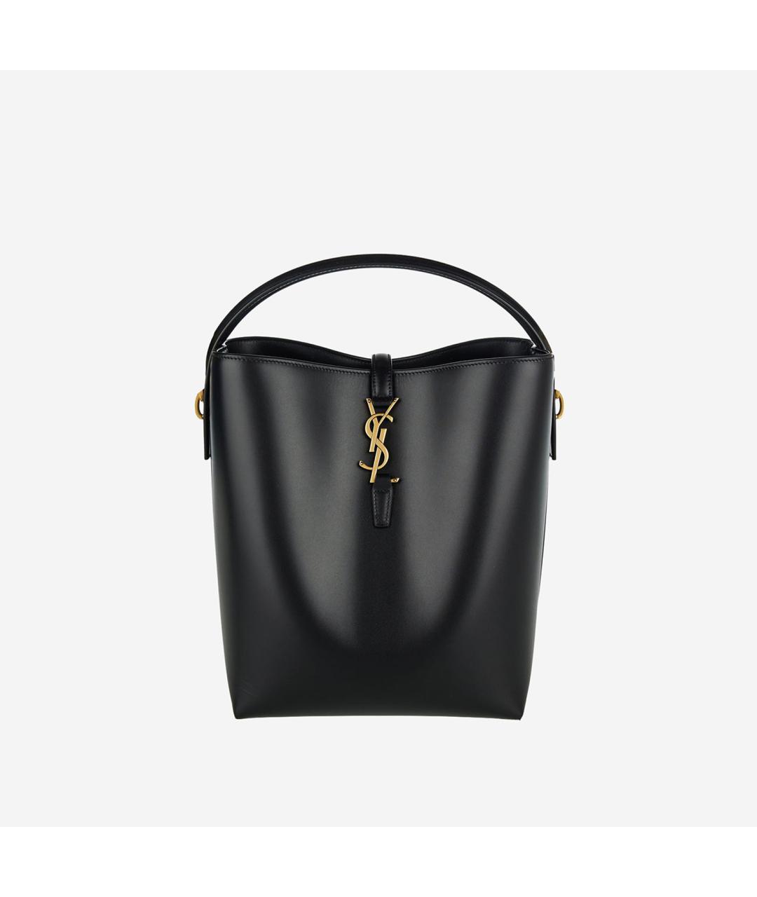 SAINT LAURENT Черная кожаная сумка с короткими ручками, фото 6