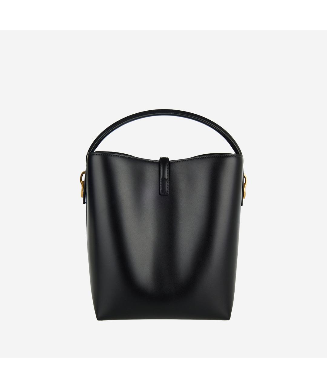 SAINT LAURENT Черная кожаная сумка с короткими ручками, фото 4