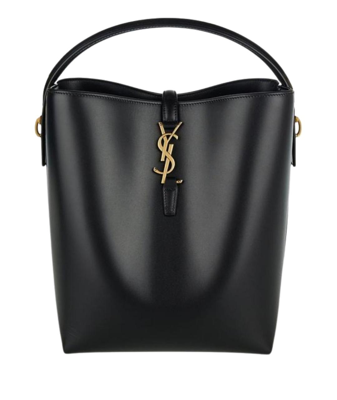 SAINT LAURENT Черная кожаная сумка с короткими ручками, фото 1