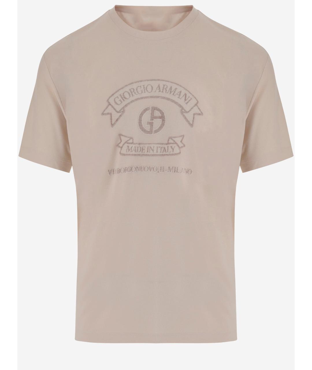 GIORGIO ARMANI Бежевая футболка, фото 4
