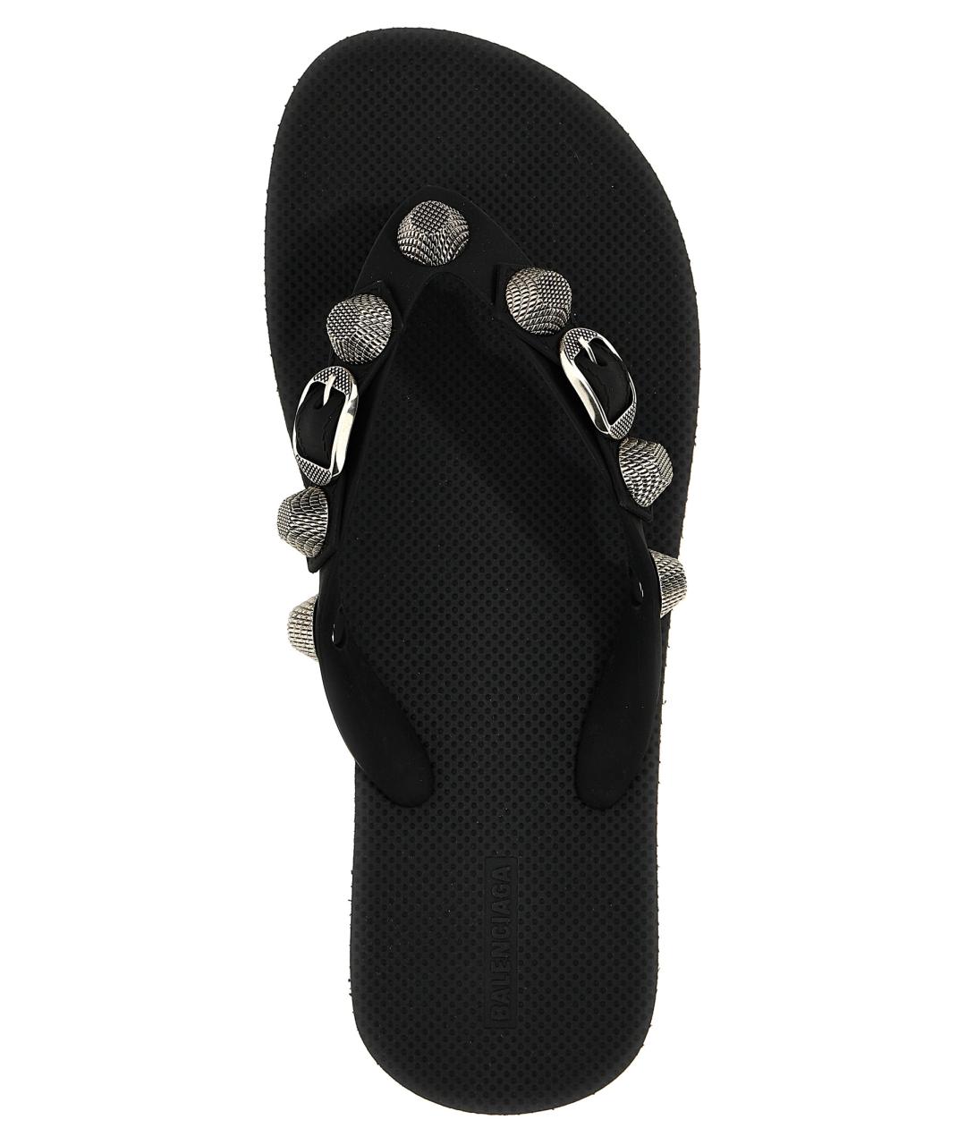 BALENCIAGA Черные резиновые шлепанцы, фото 4