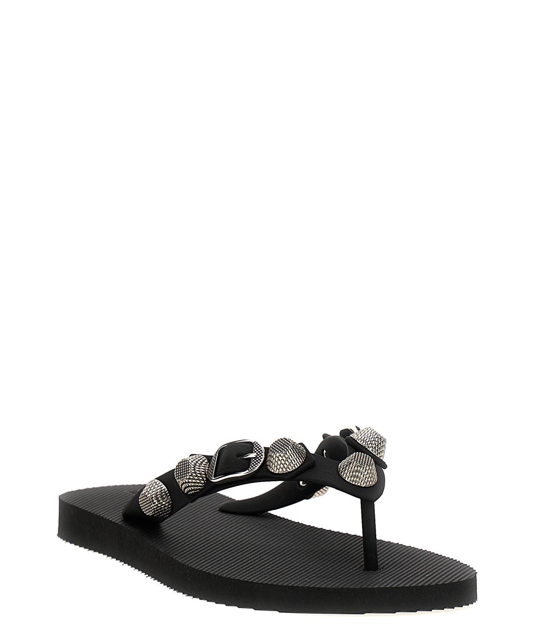 BALENCIAGA Черные резиновые шлепанцы, фото 2