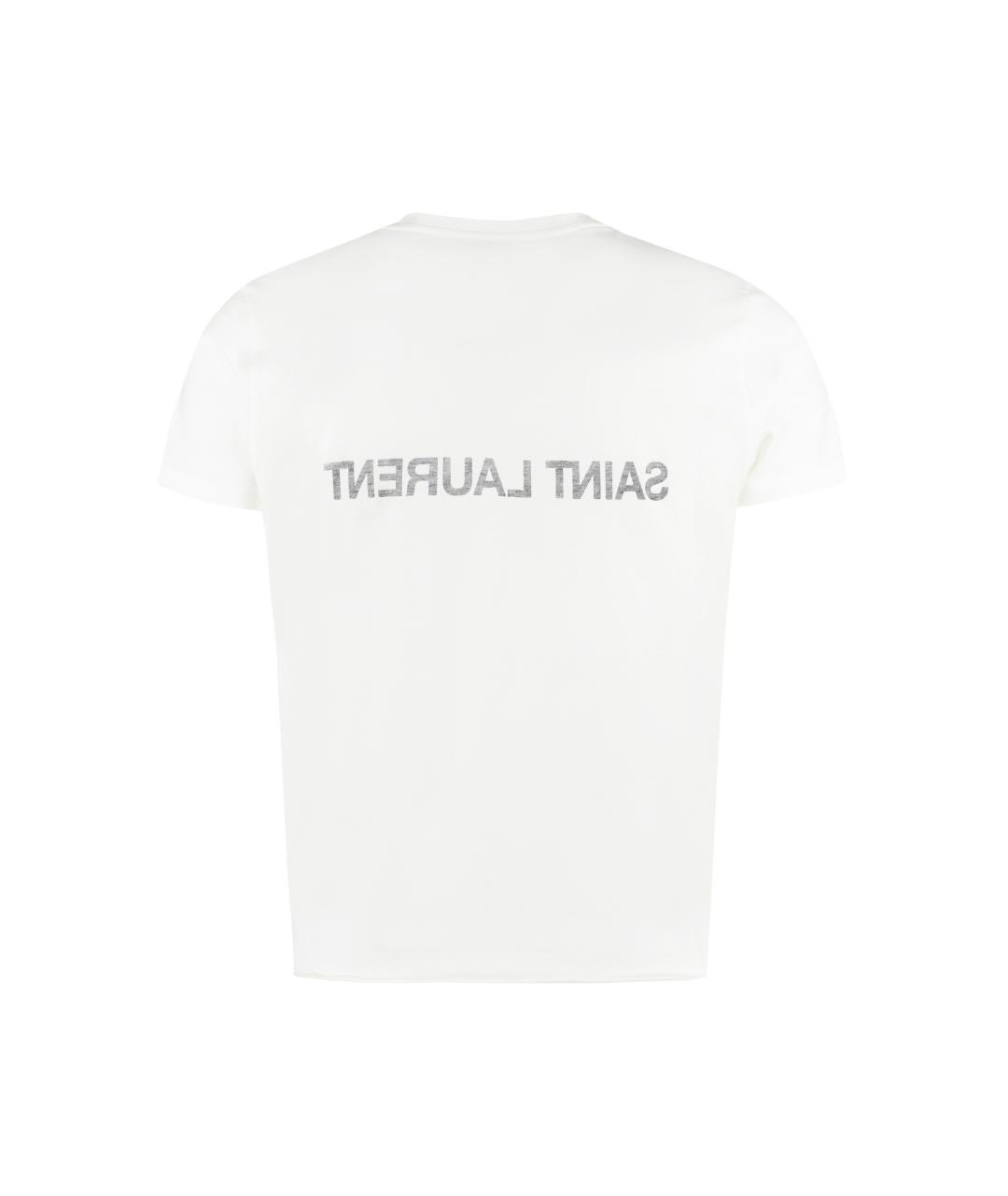SAINT LAURENT Белая хлопковая футболка, фото 2
