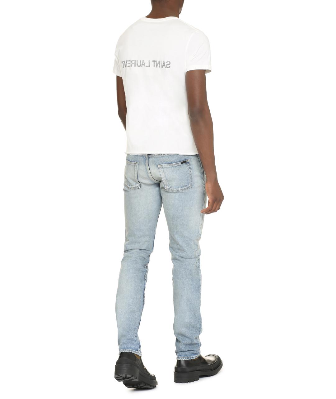 SAINT LAURENT Белая хлопковая футболка, фото 4