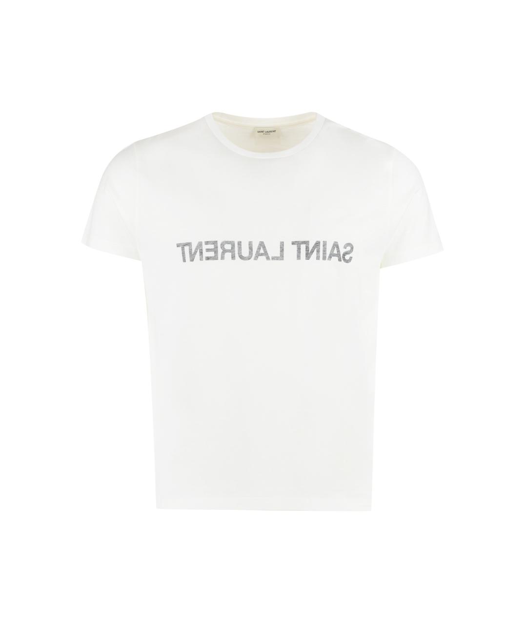 SAINT LAURENT Белая хлопковая футболка, фото 1