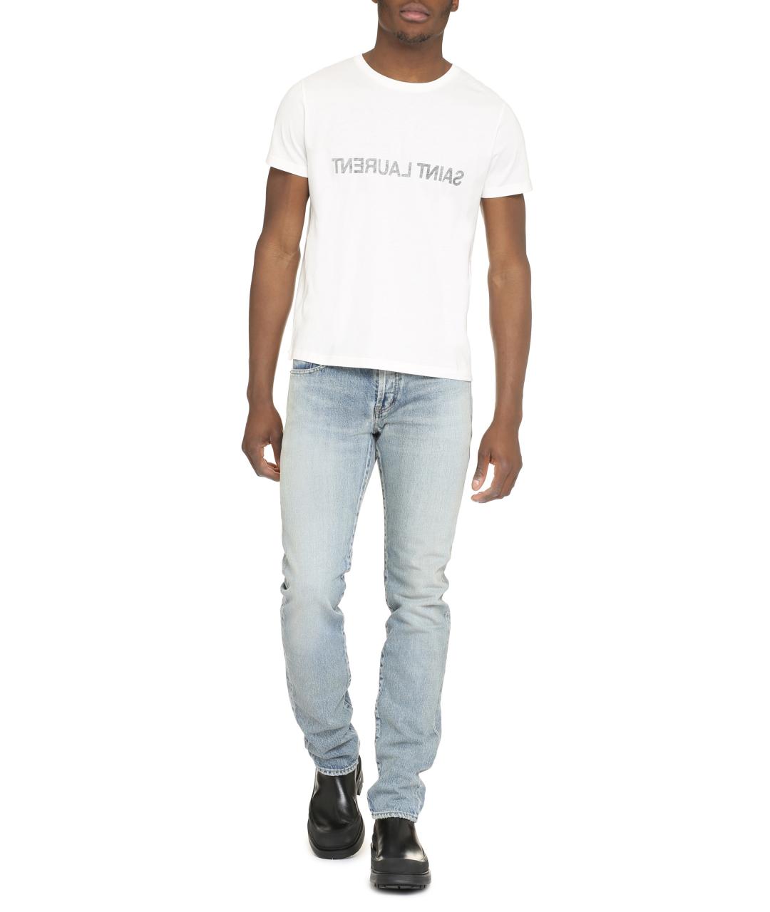 SAINT LAURENT Белая хлопковая футболка, фото 3