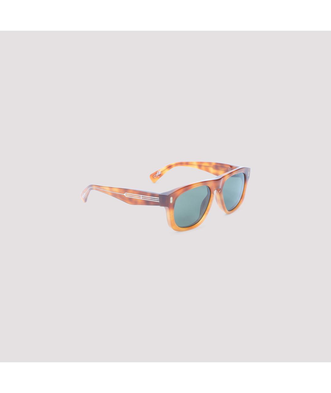 BRUNELLO CUCINELLI Коричневые пластиковые солнцезащитные очки, фото 2