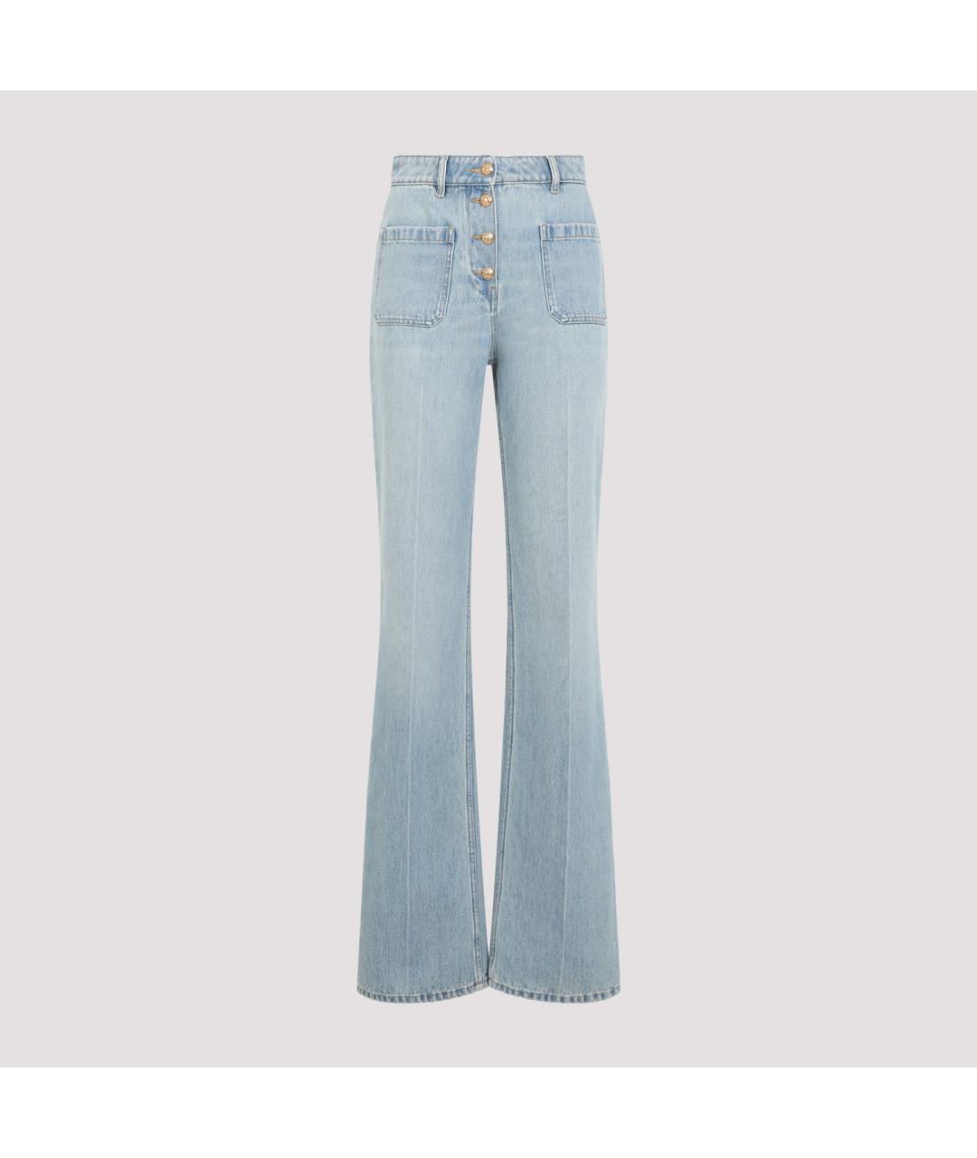 VALENTINO Голубые хлопковые джинсы клеш, фото 2