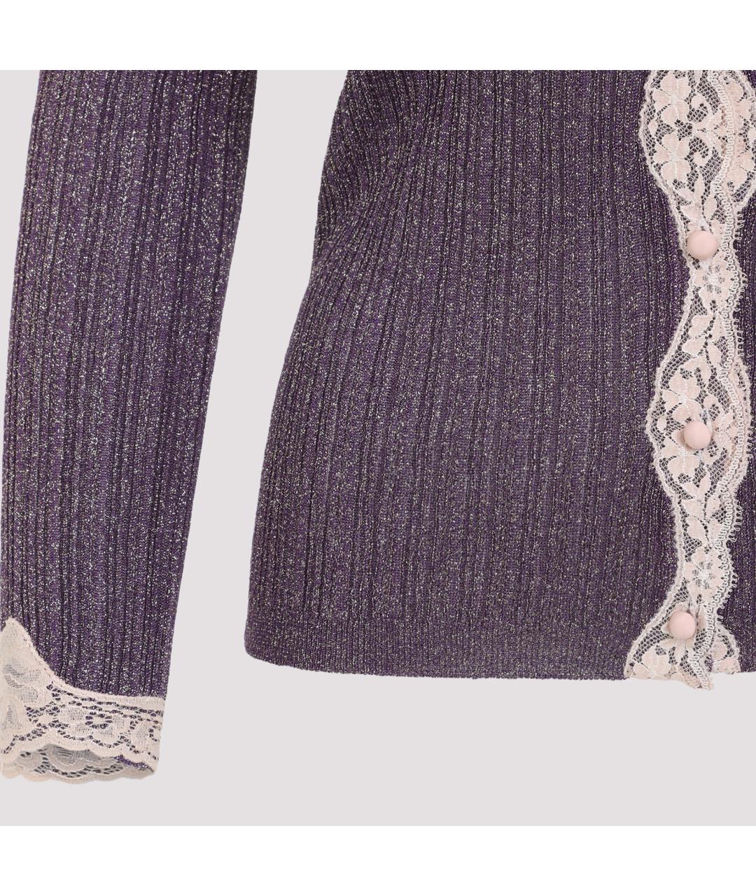 VALENTINO Фиолетовый вискозный кардиган, фото 4