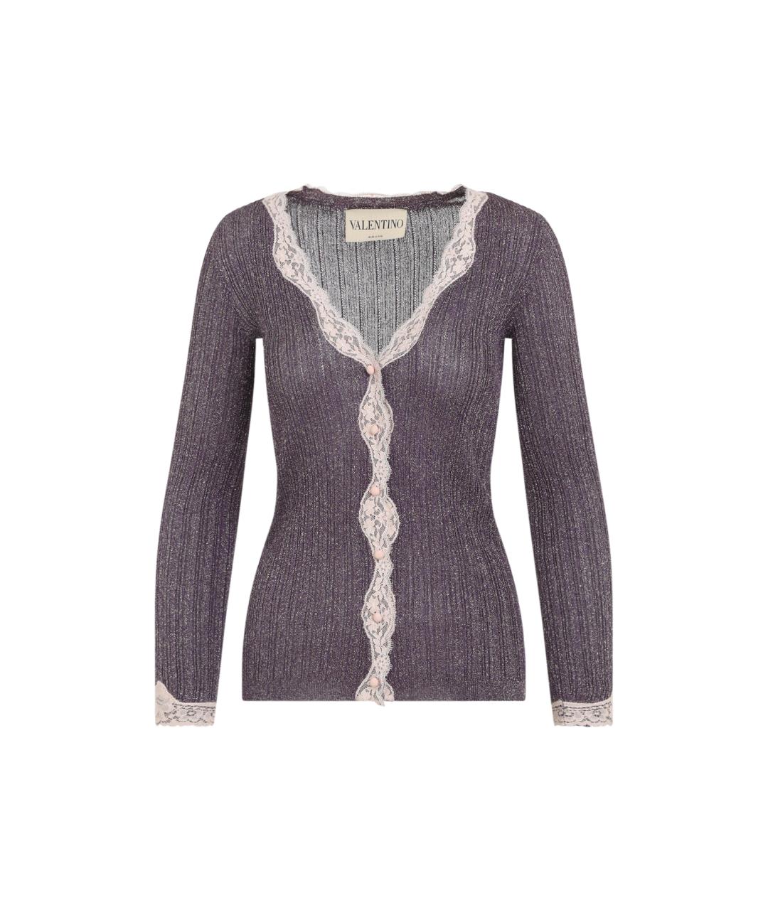 VALENTINO Фиолетовый вискозный кардиган, фото 1