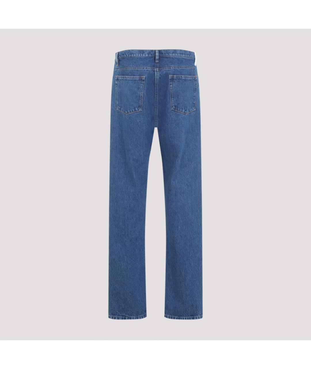 JIL SANDER Синие хлопковые прямые джинсы, фото 2