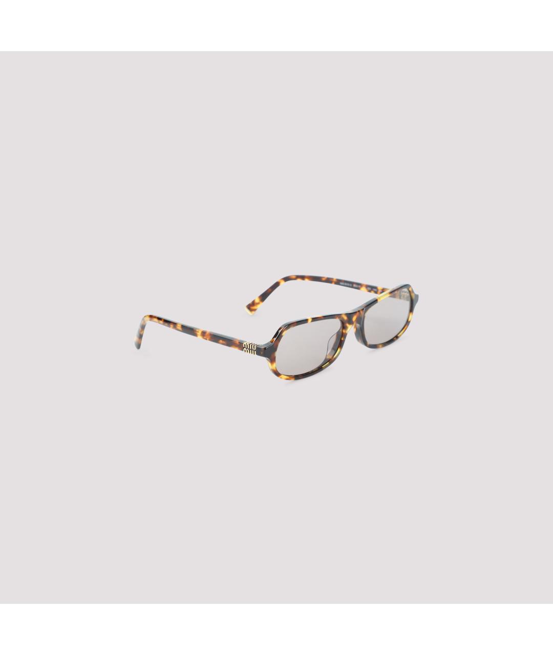 MIU MIU Коричневые пластиковые солнцезащитные очки, фото 2