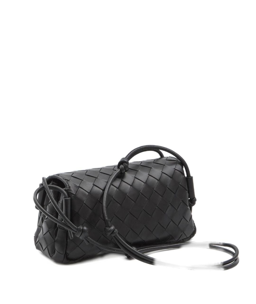 BOTTEGA VENETA Черная кожаная сумка через плечо, фото 3