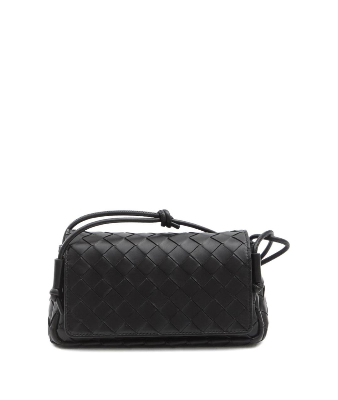 BOTTEGA VENETA Черная кожаная сумка через плечо, фото 1