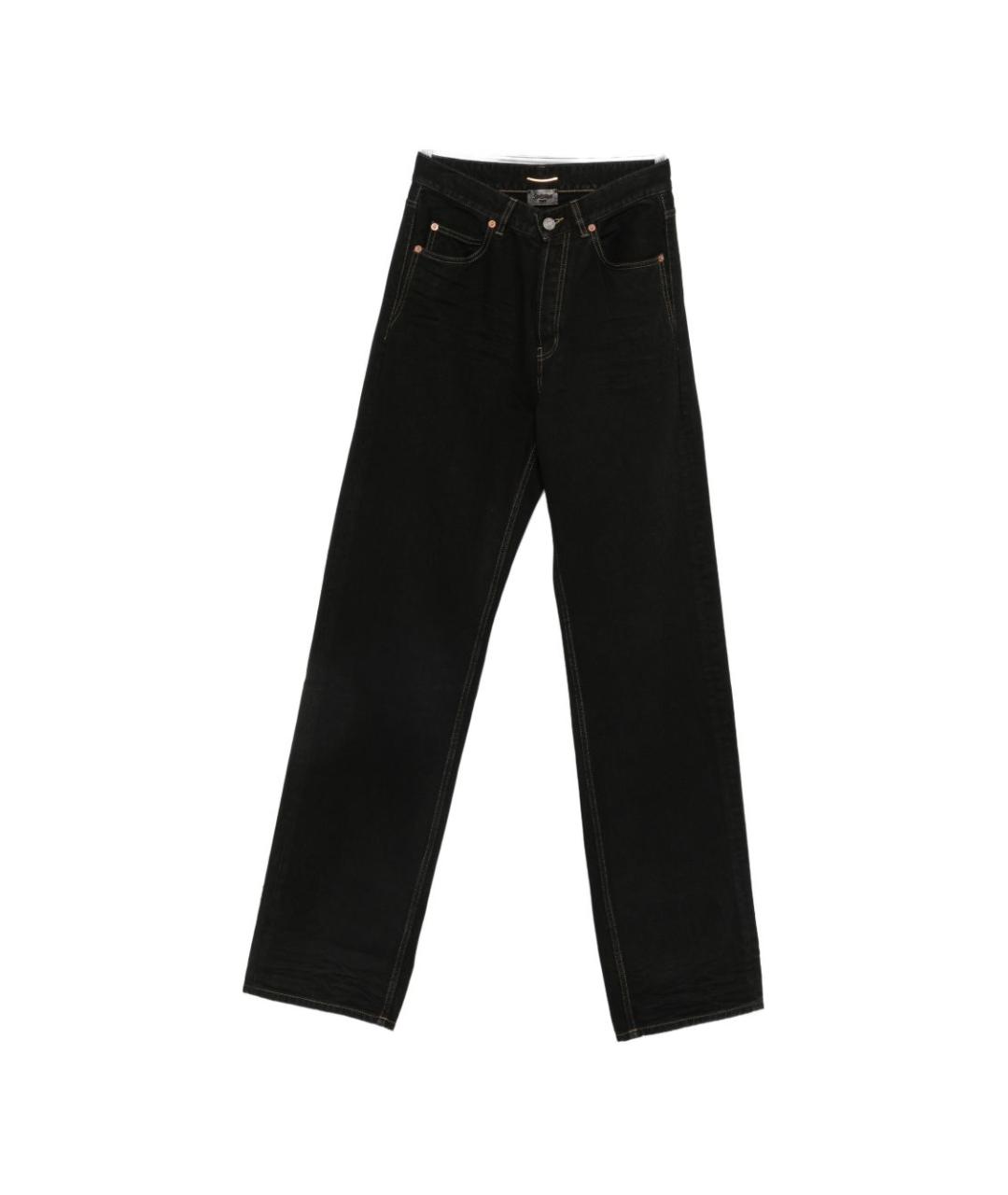 SAINT LAURENT Черные хлопковые прямые джинсы, фото 1