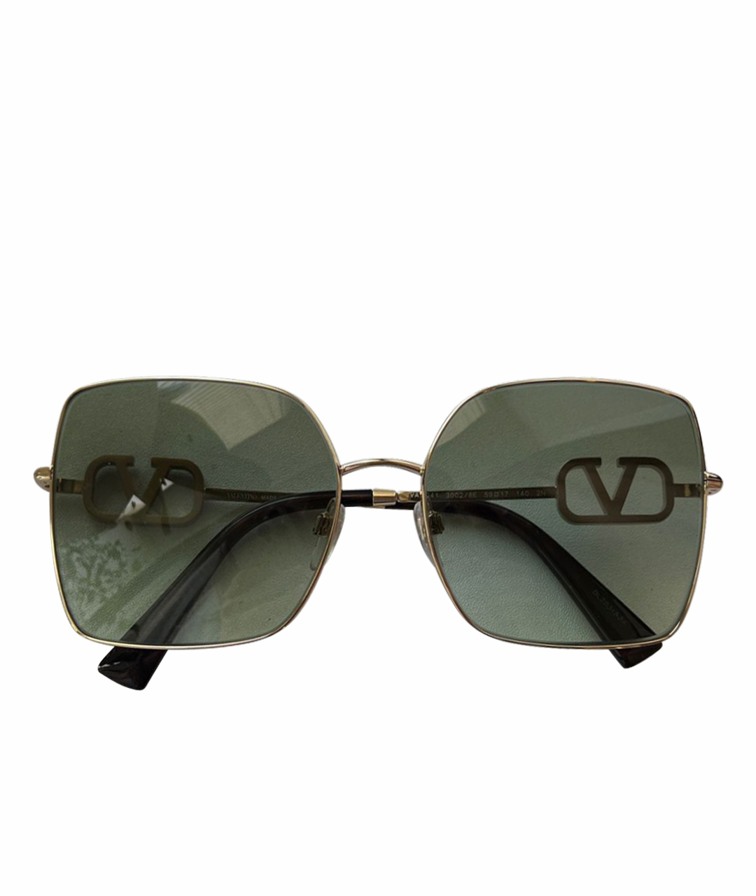 VALENTINO Золотые пластиковые солнцезащитные очки, фото 1