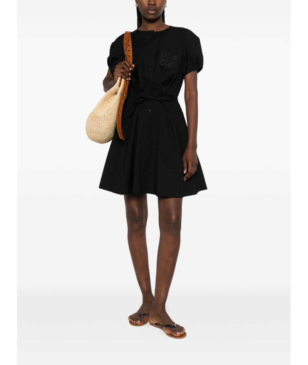 LOEWE Черное хлопковое повседневное платье, фото 5