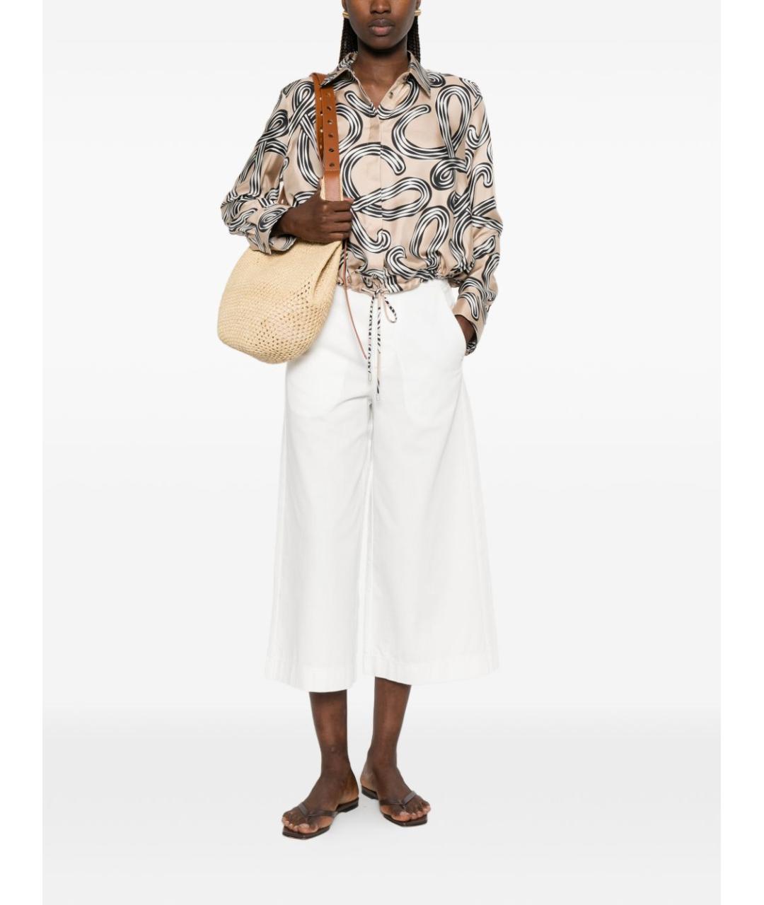 LOEWE Белые хлопковые прямые джинсы, фото 3
