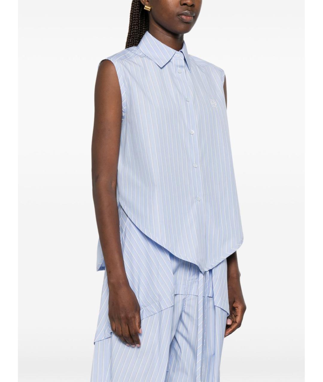 LOEWE Голубая хлопковая рубашка, фото 4