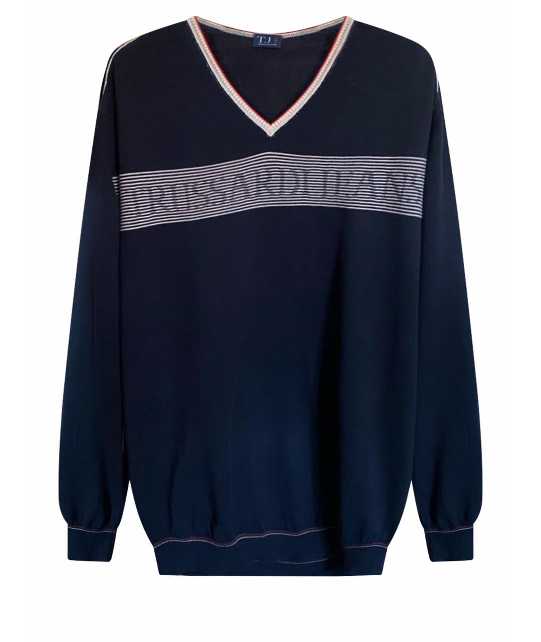TRUSSARDI JEANS Темно-синий хлопковый джемпер / свитер, фото 1
