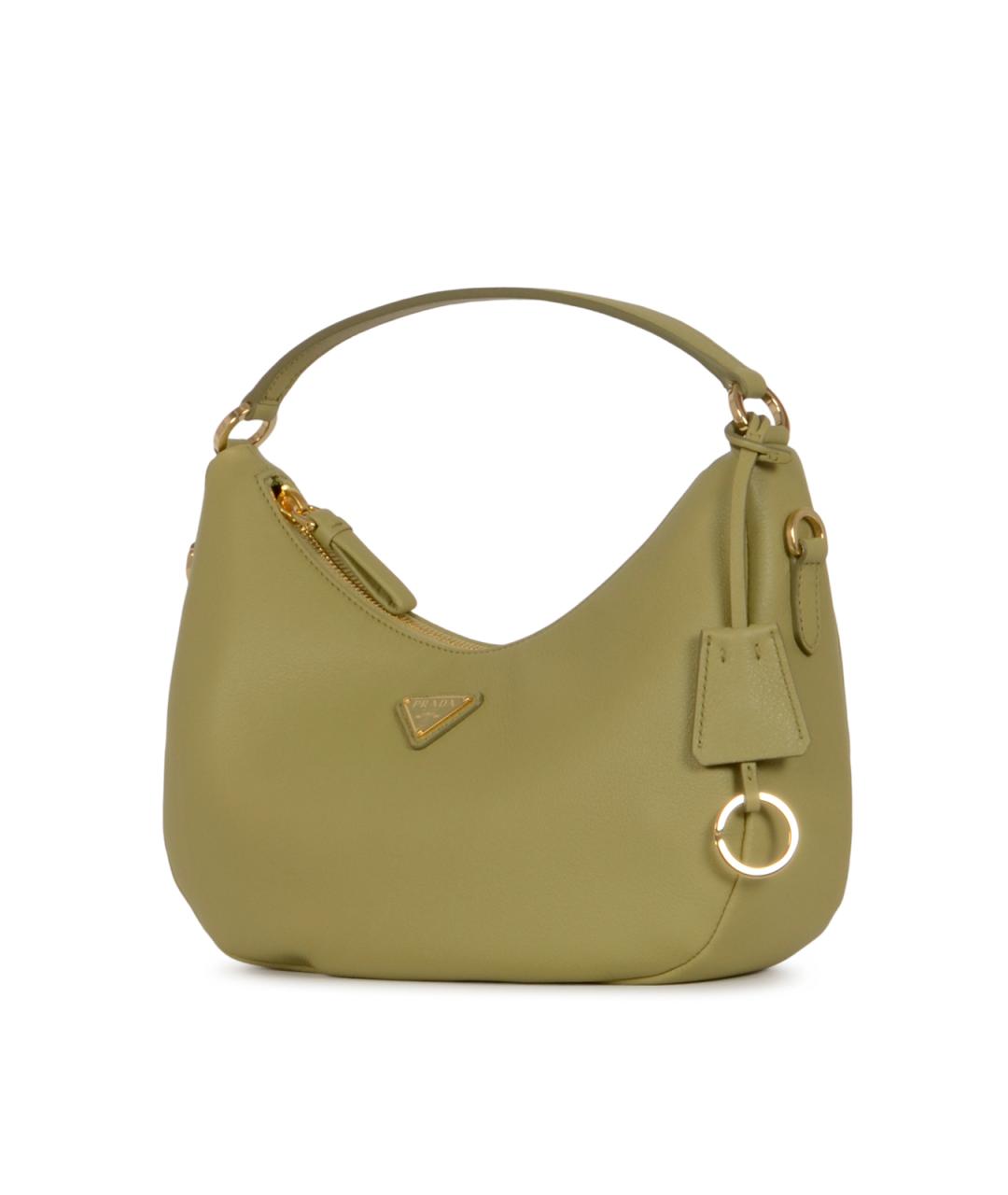 PRADA Зеленая кожаная сумка с короткими ручками, фото 2