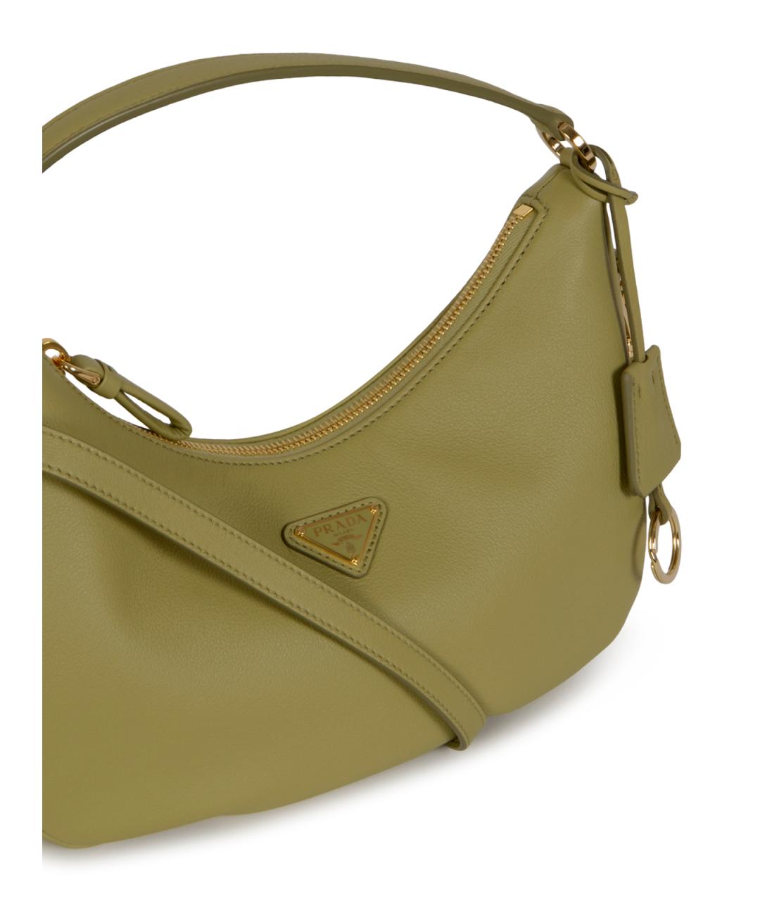 PRADA Зеленая кожаная сумка с короткими ручками, фото 4