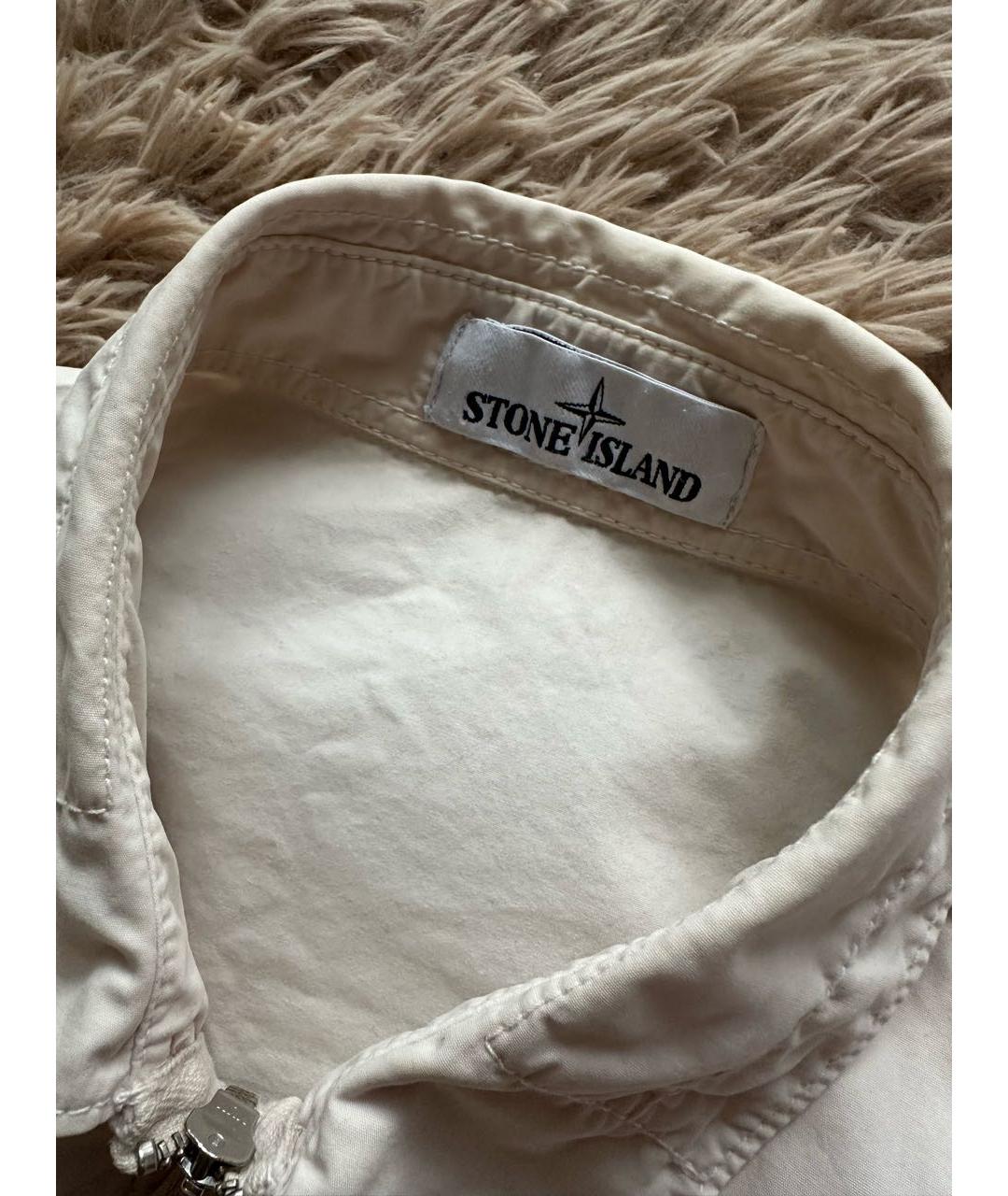 STONE ISLAND Белая хлопковая куртка, фото 3