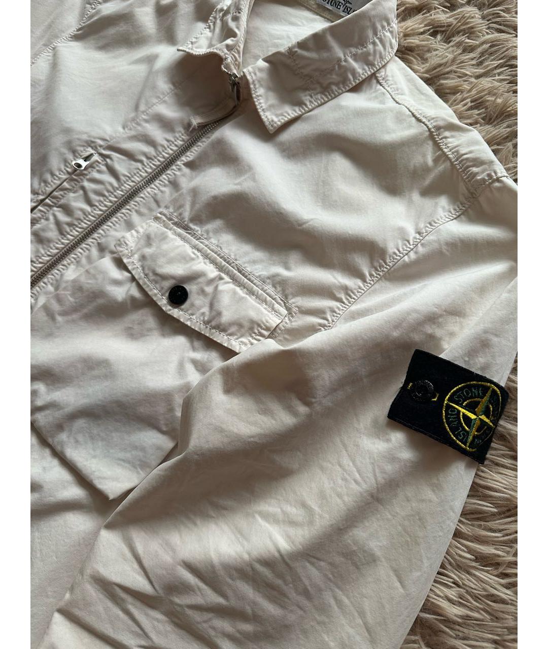 STONE ISLAND Белая хлопковая куртка, фото 2