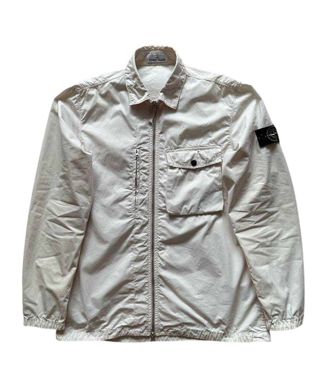 STONE ISLAND Белая хлопковая куртка, фото 1