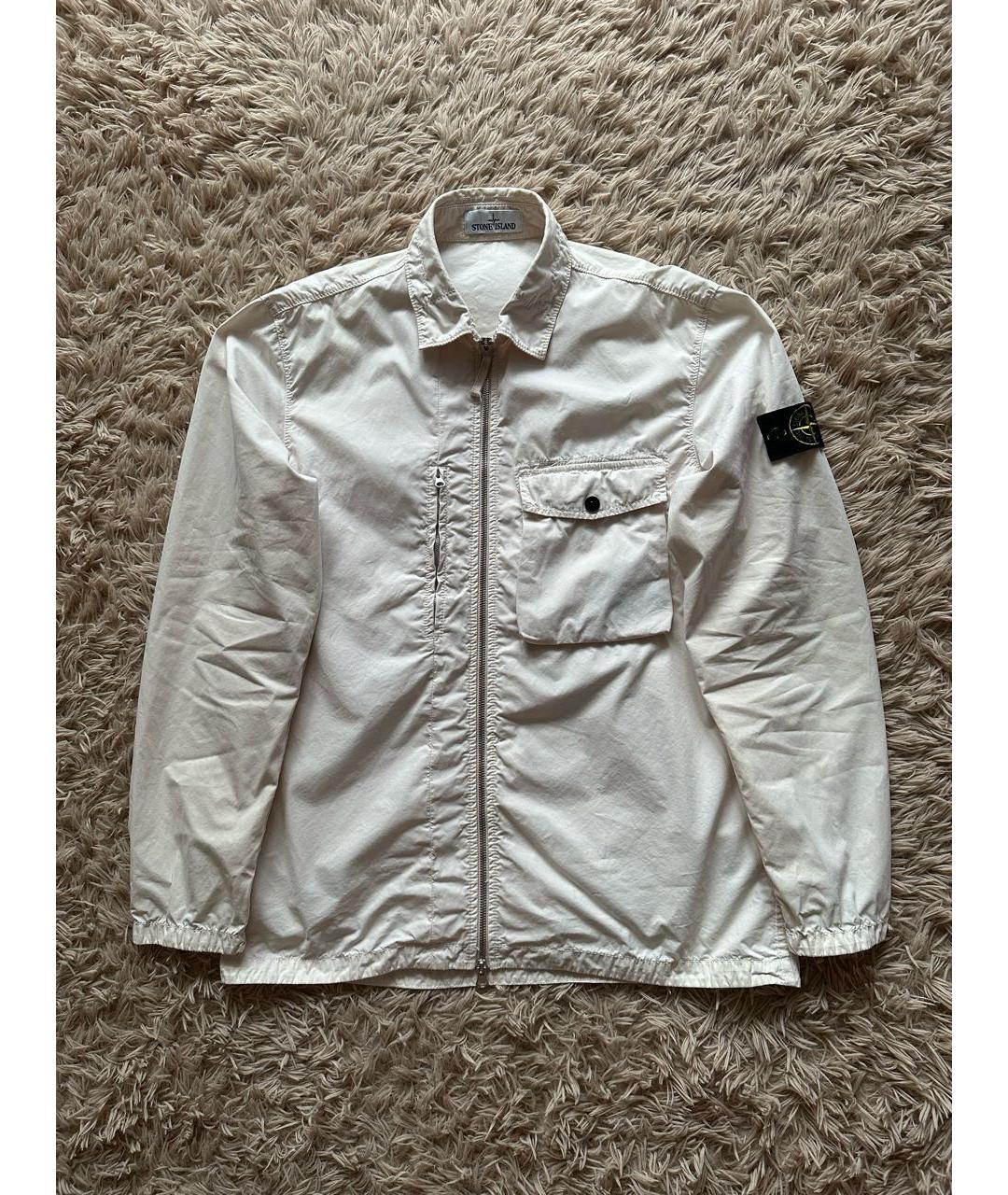 STONE ISLAND Белая хлопковая куртка, фото 5