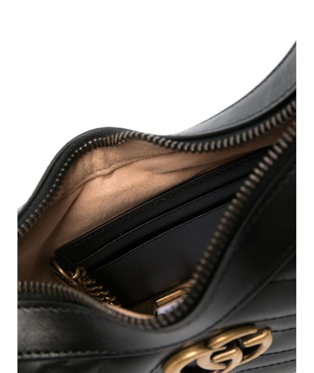 GUCCI Черная кожаная сумка тоут, фото 5