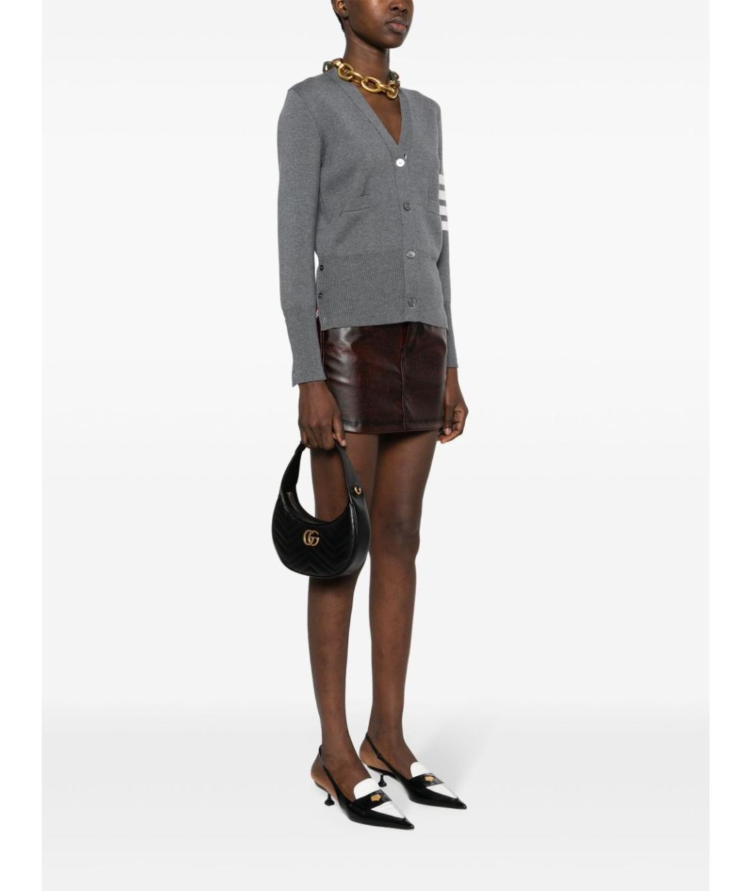 GUCCI Черная кожаная сумка тоут, фото 6