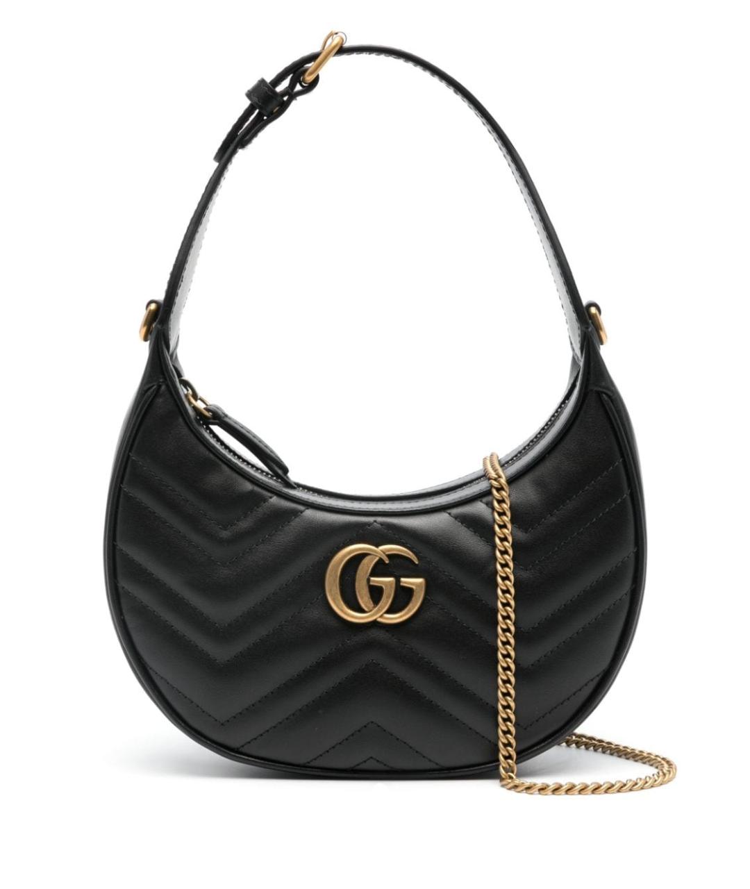 GUCCI Черная кожаная сумка тоут, фото 1