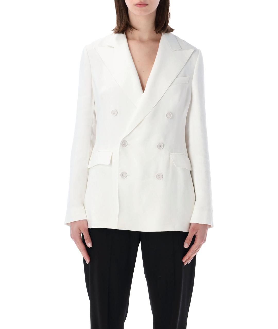 RALPH LAUREN Белый вискозный жакет/пиджак, фото 1