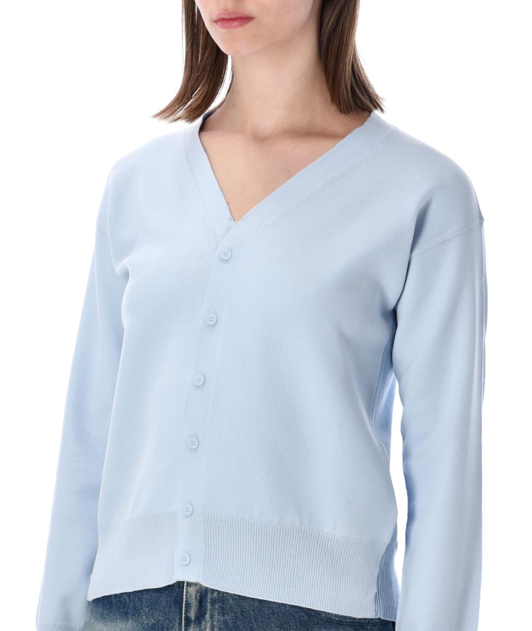 MM6 MAISON MARGIELA Голубой хлопковый кардиган, фото 3